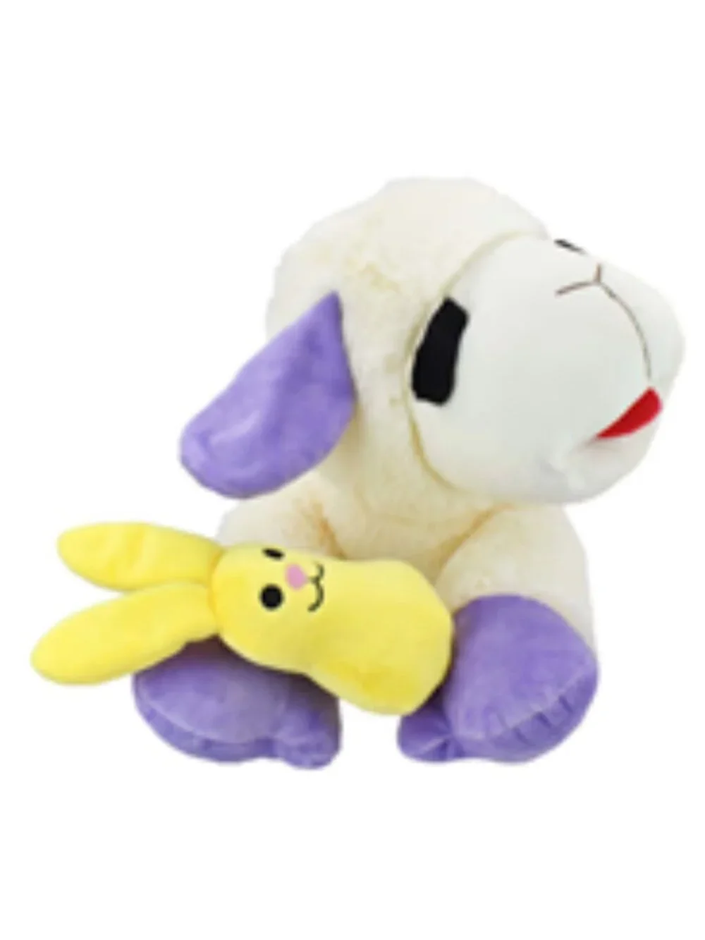 NWT ~ Multipet's Giant Spring Plush Lamb Chop Dog Toy w/ Yellow Peep Bunny